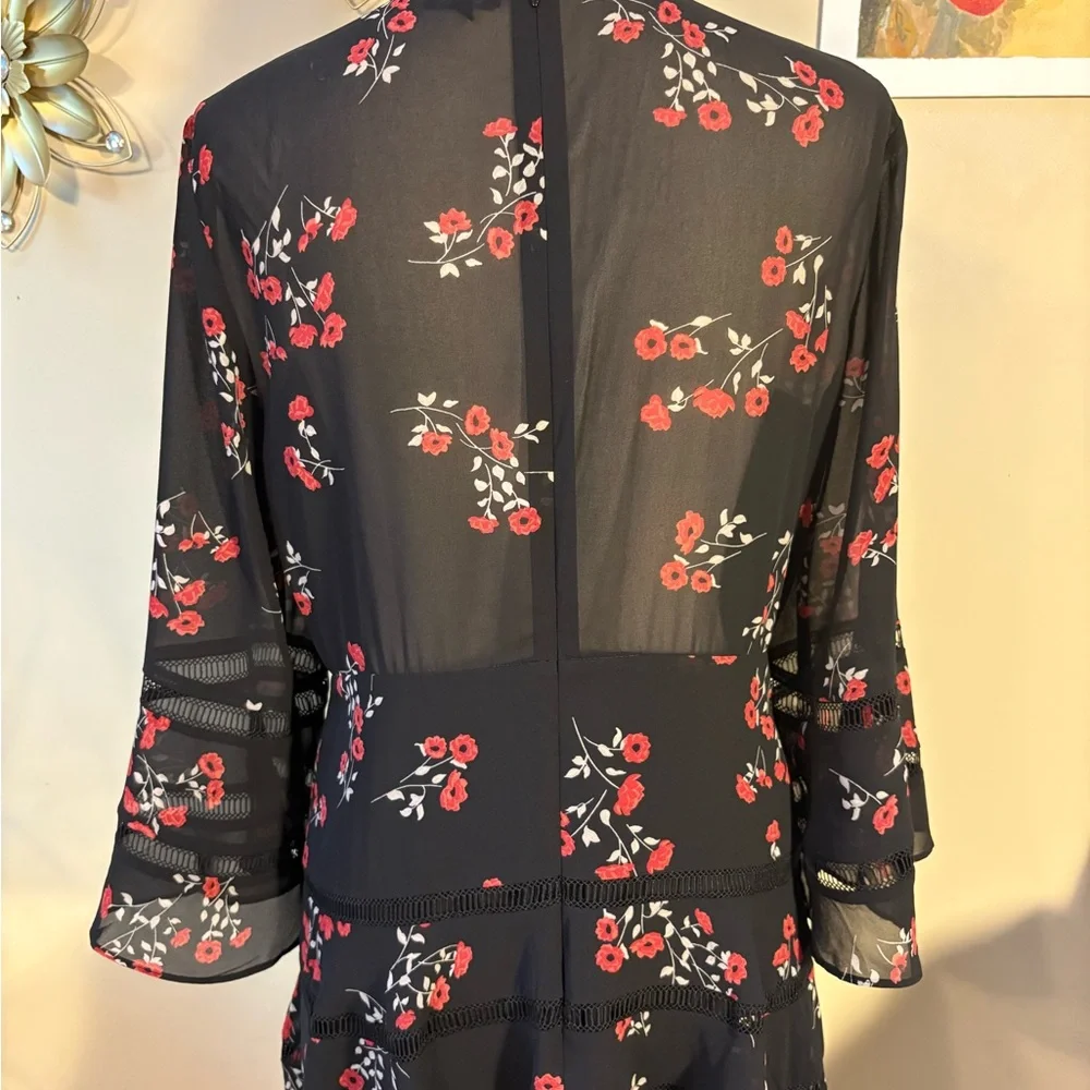 NWT Bardot Black Floral Long Sleeve Poppy Print Mini Dress - Picture 9 of 13